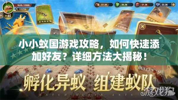小小蟻國游戲攻略，如何快速添加好友？詳細(xì)方法大揭秘！