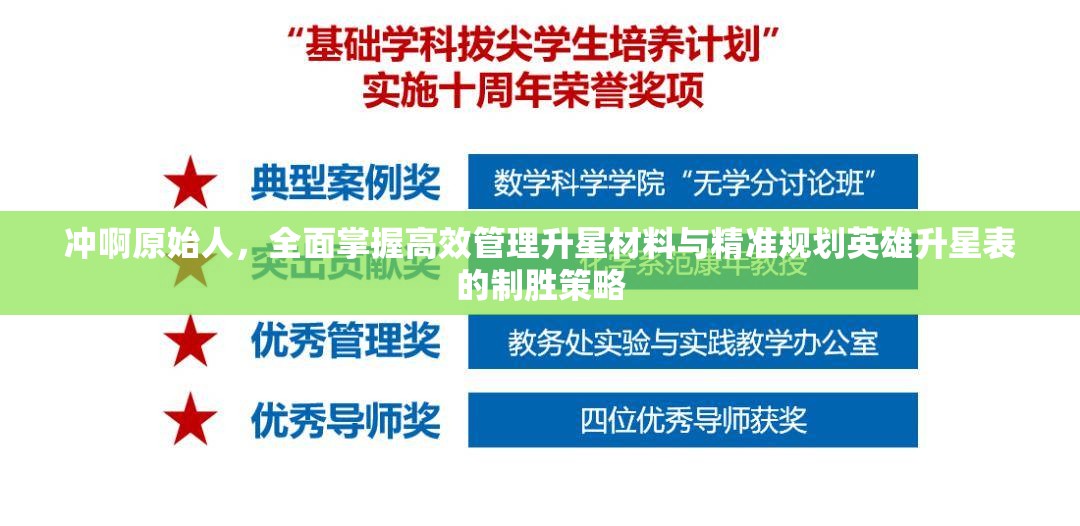 沖啊原始人，全面掌握高效管理升星材料與精準(zhǔn)規(guī)劃英雄升星表的制勝策略
