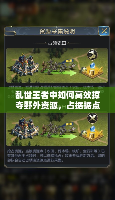 亂世王者中如何高效掠奪野外資源，占據(jù)據(jù)點并成功征集糧食？