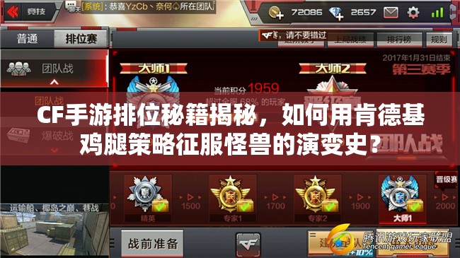 CF手游排位秘籍揭秘，如何用肯德基雞腿策略征服怪獸的演變史？