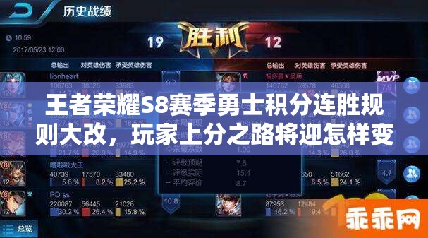 王者榮耀S8賽季勇士積分連勝規(guī)則大改，玩家上分之路將迎怎樣變革？