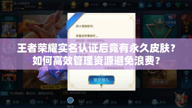 王者榮耀實(shí)名認(rèn)證后竟有永久皮膚？如何高效管理資源避免浪費(fèi)？