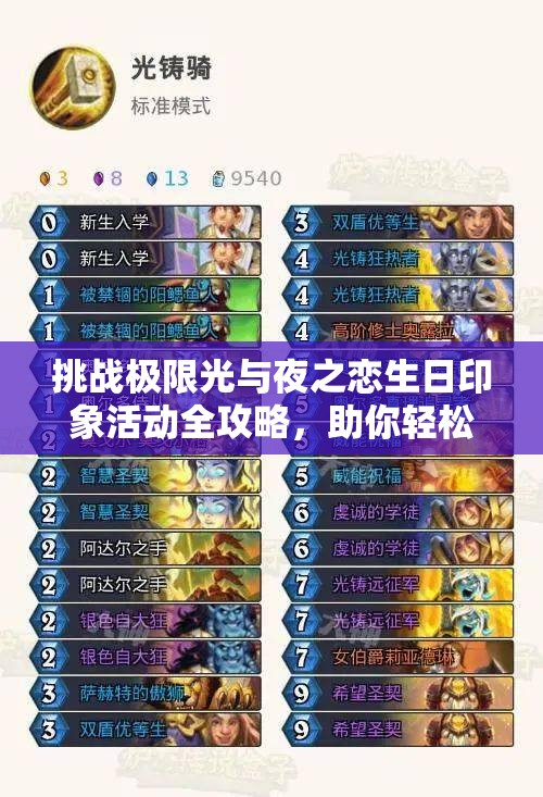 挑戰(zhàn)極限光與夜之戀生日印象活動全攻略，助你輕松拿下所有獎勵
